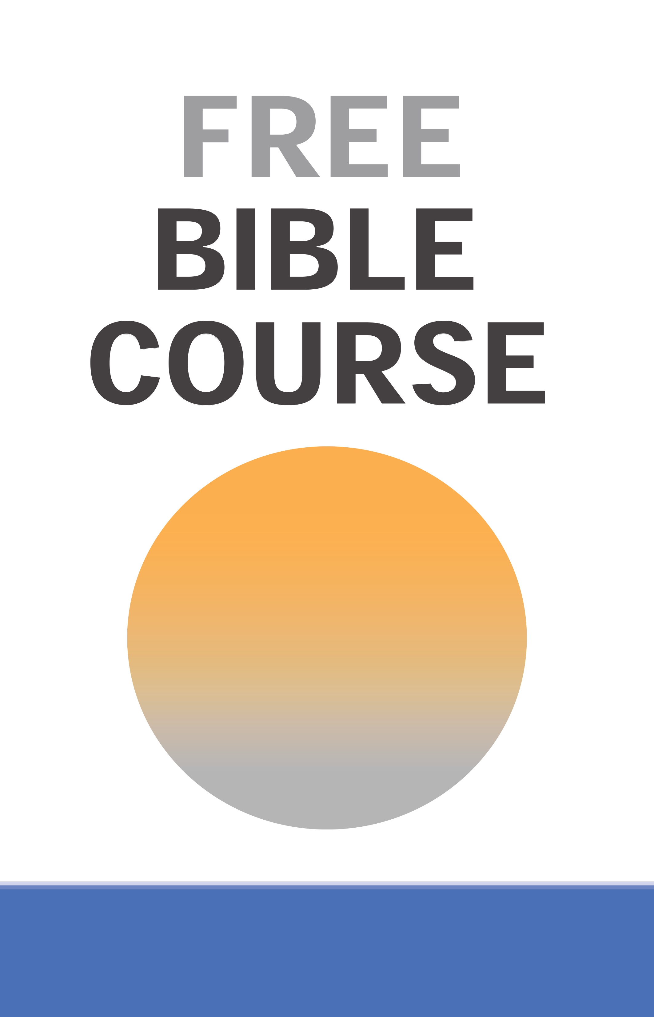 Handheld Poster "FREE BIBLE COURSE" Face to Face