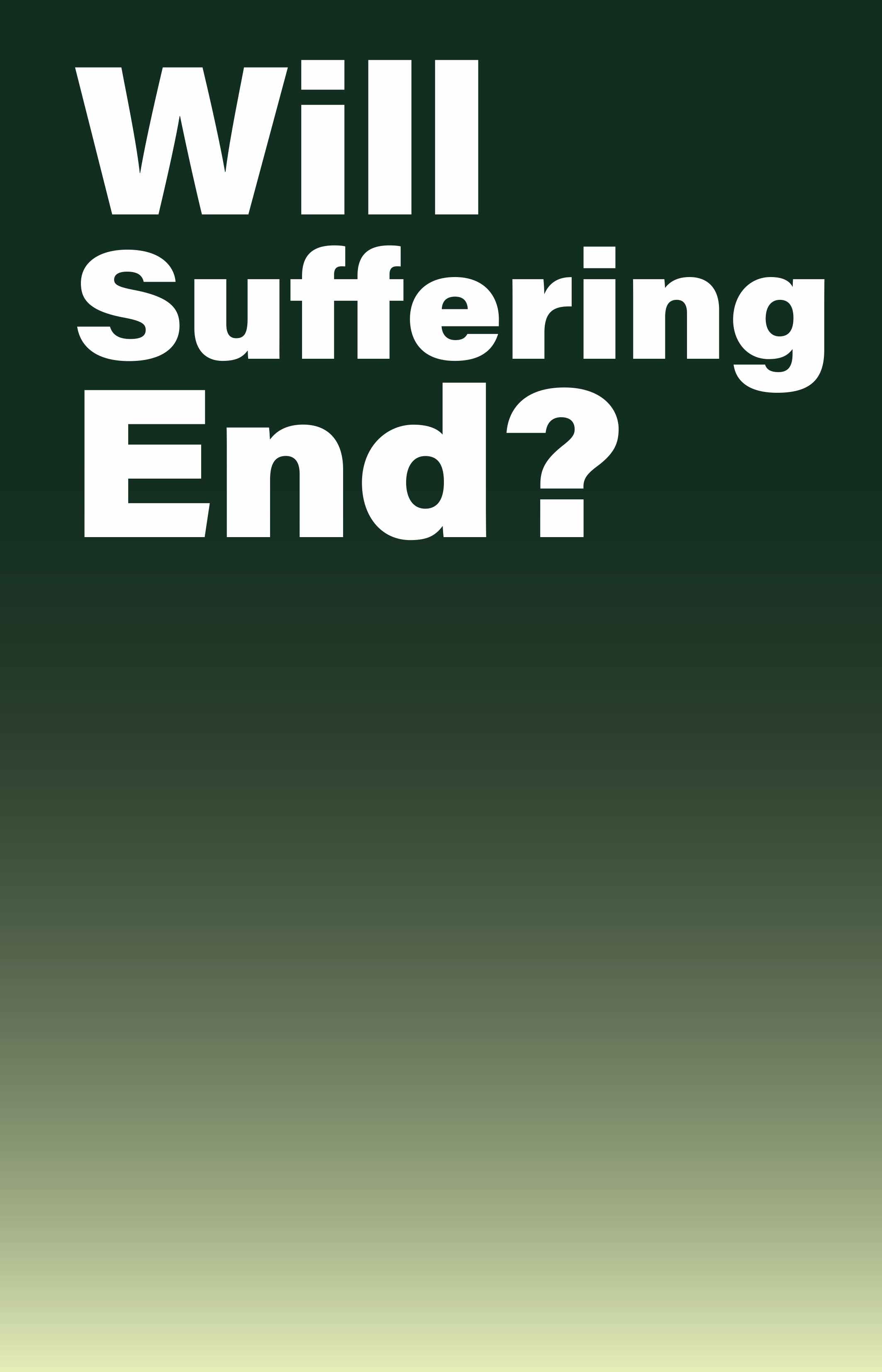 Poster for Stand "Will Suffering End?"